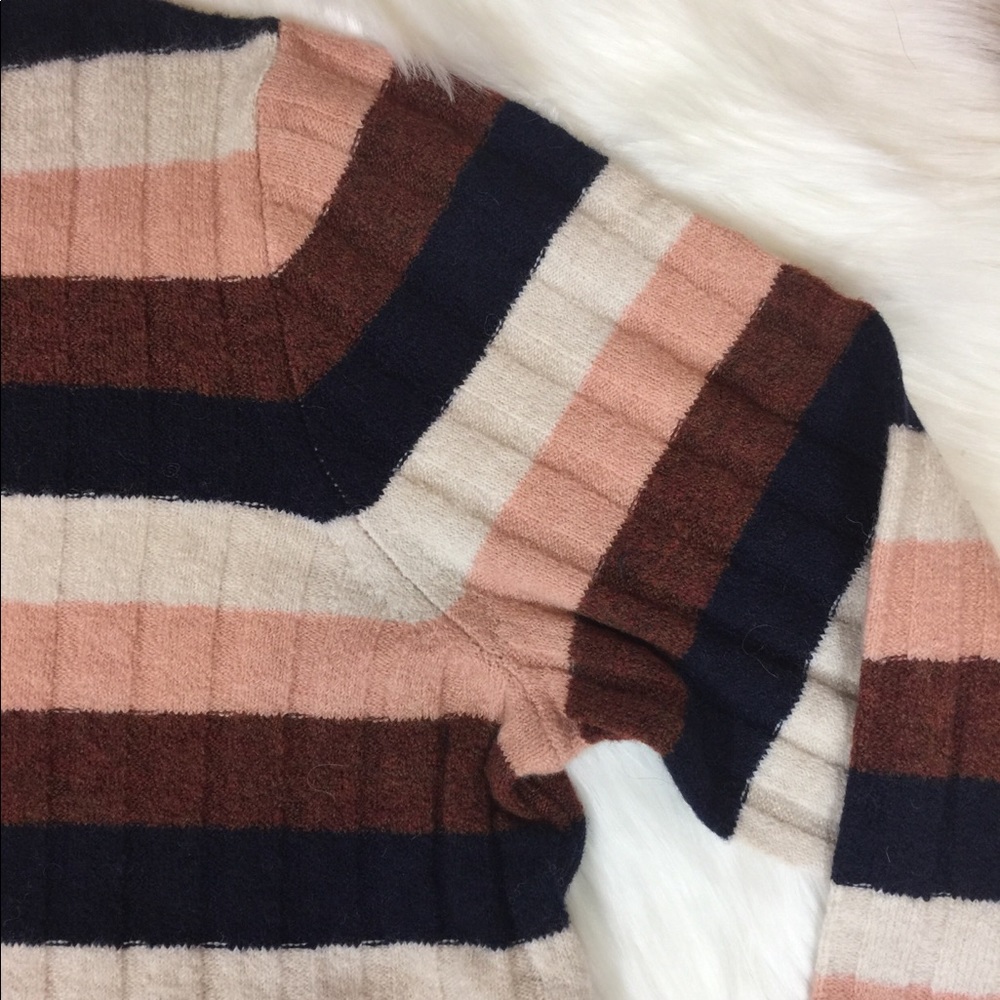 Madewell Evercrest Ribbed Striped Mock Neck XL - Picture 4 of 8